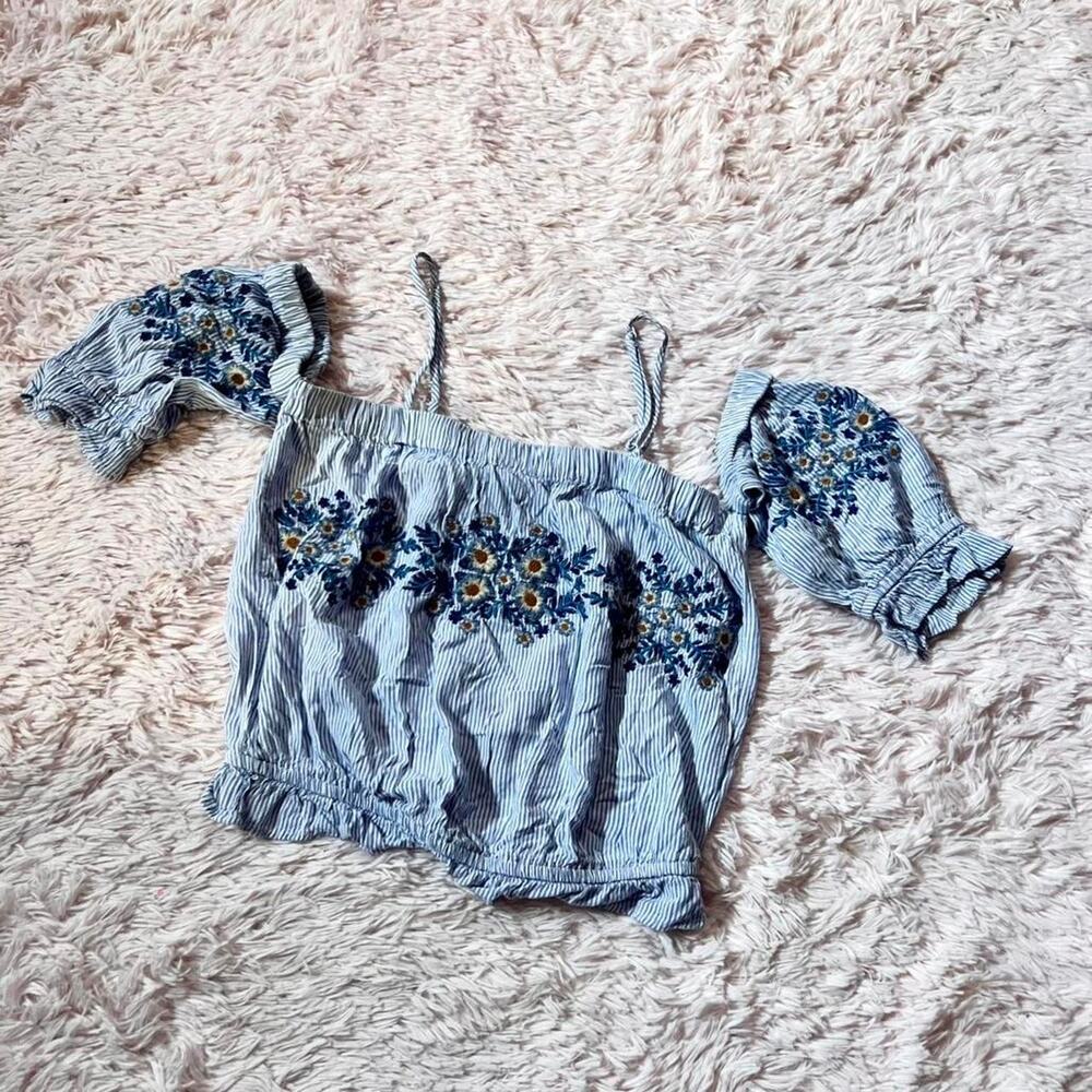 American Eagle Prairie Earthy Coquette Twee Peasant Floral‎ Fairytale Crop Top